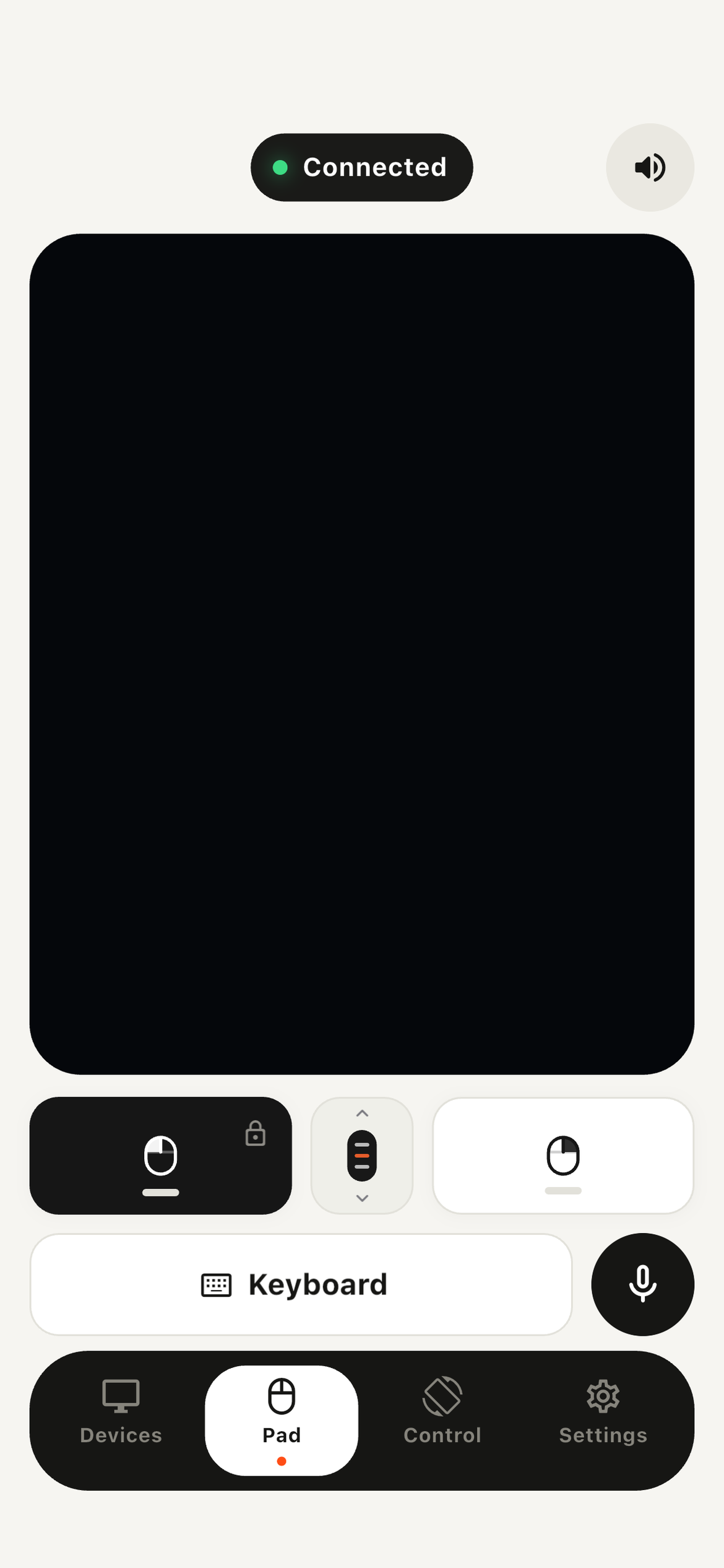 Moute dark touchpad screen